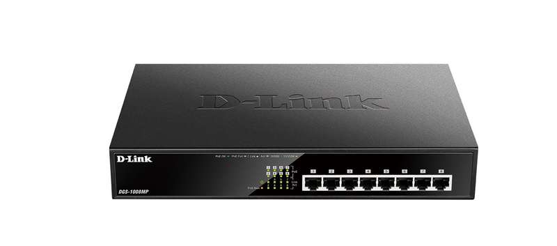 D-Link DGS-1008MP 8-Port Gigabit PoE Desktop Switch