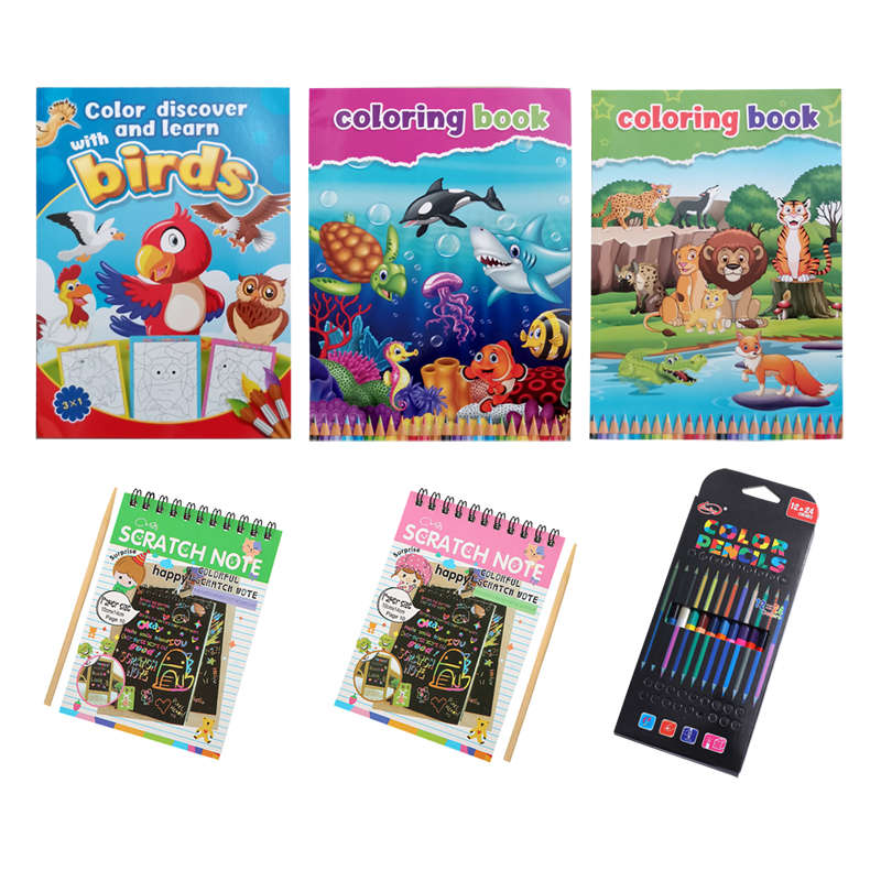 Jacaranda Coloring Book For Kids With Rainbow Scratch Paper Birds - Red Birds