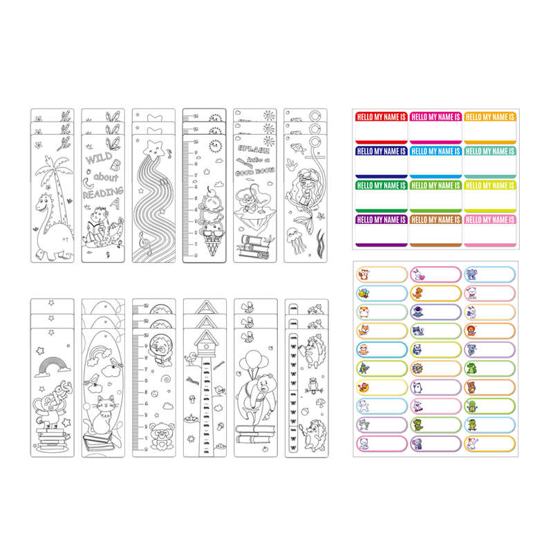 Jacaranda DIY Coloring Blank Bookmark With Name Tags