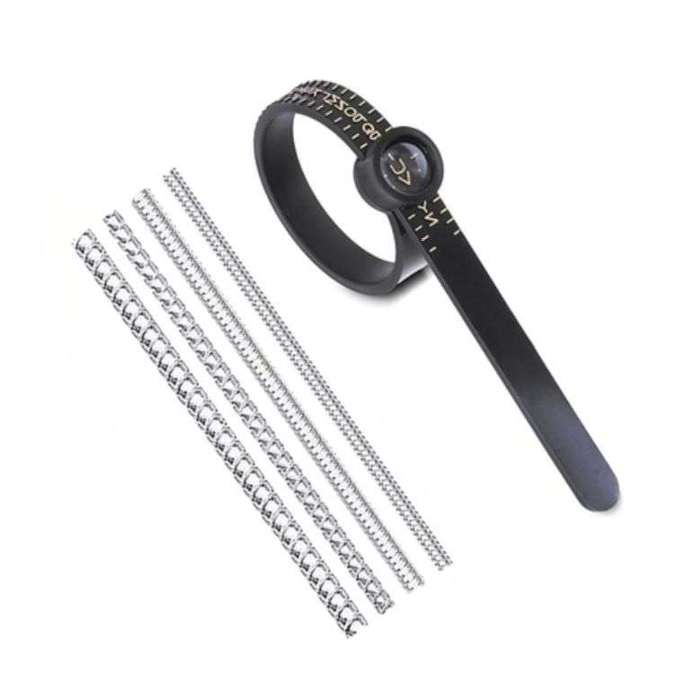 Reusable UK Ring Size Measuring Tool With Ring Size Adjusters
