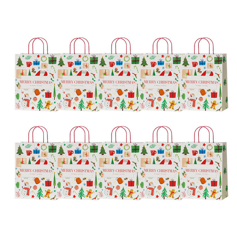 DHAO 10 Pack Christmas Gift Bags Gift Bags With Handle - R21cm