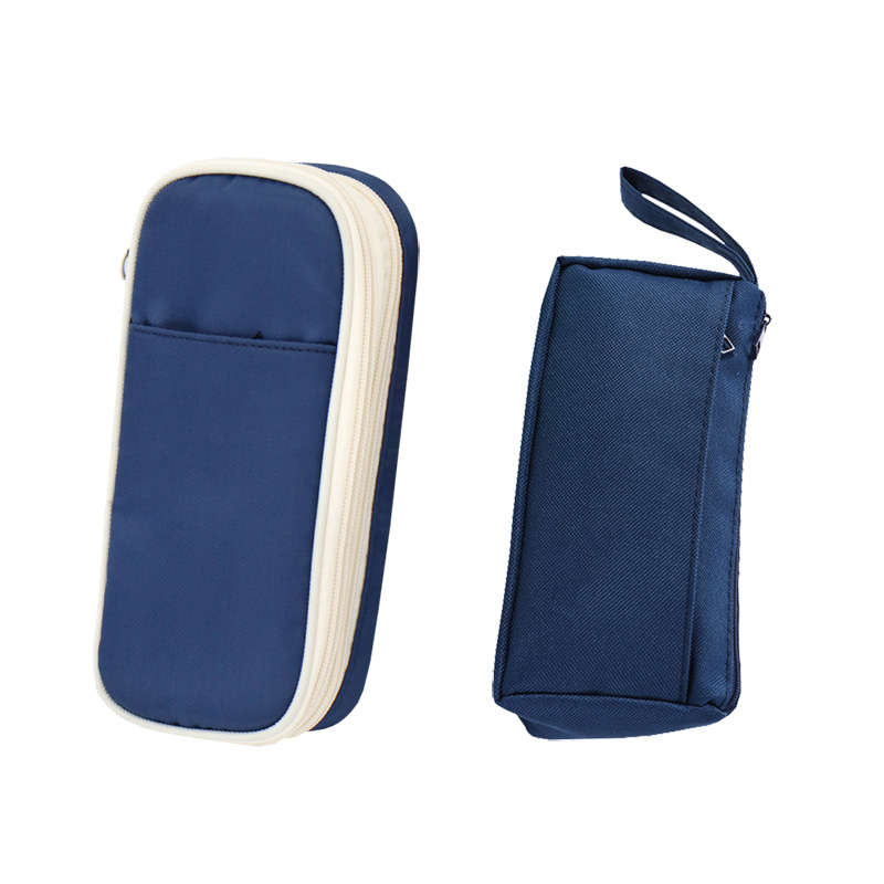 Jacaranda Large Capacity Pencil Case with Zipper Portable Storage Bag - Blue
