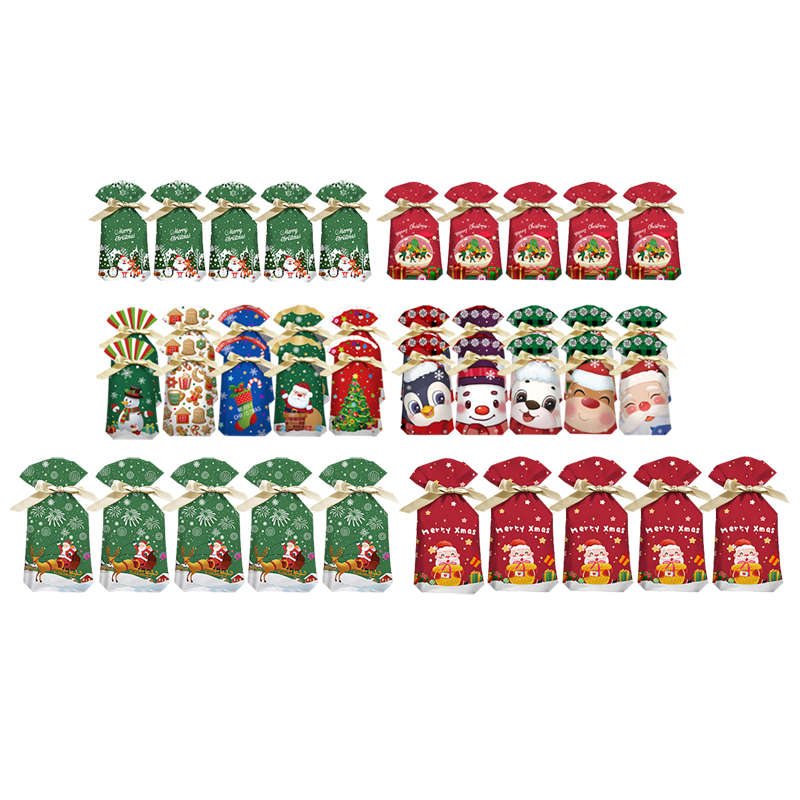 Jacaranda 40PCS Christmas Bags With Drawstring Candy Gifts Packing Bags