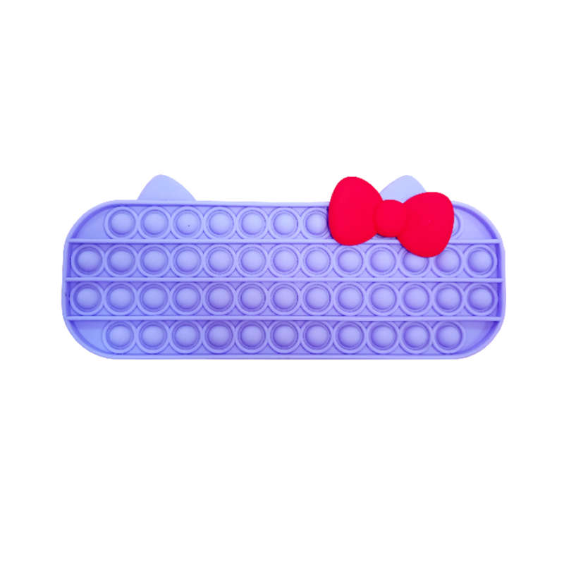 Pencil Case With Zipper Push Pop Bubble Fidget Toy - Purple