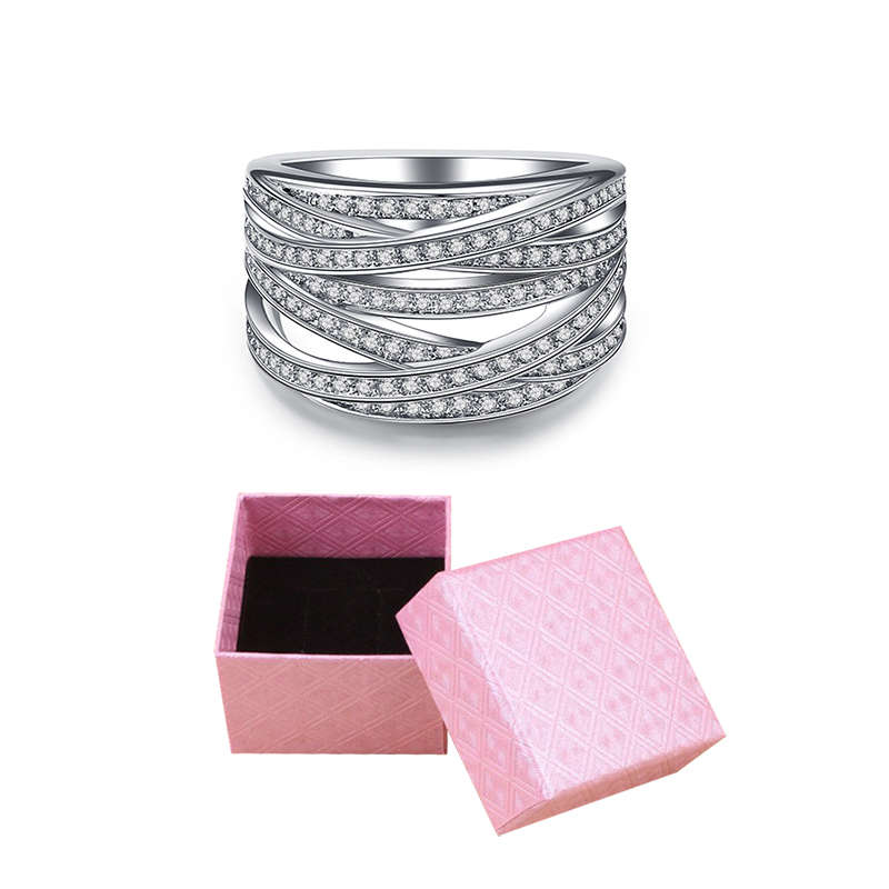 Jacaranda Luxury Crossover Ring Wide Finger Bands For Women - Size6
