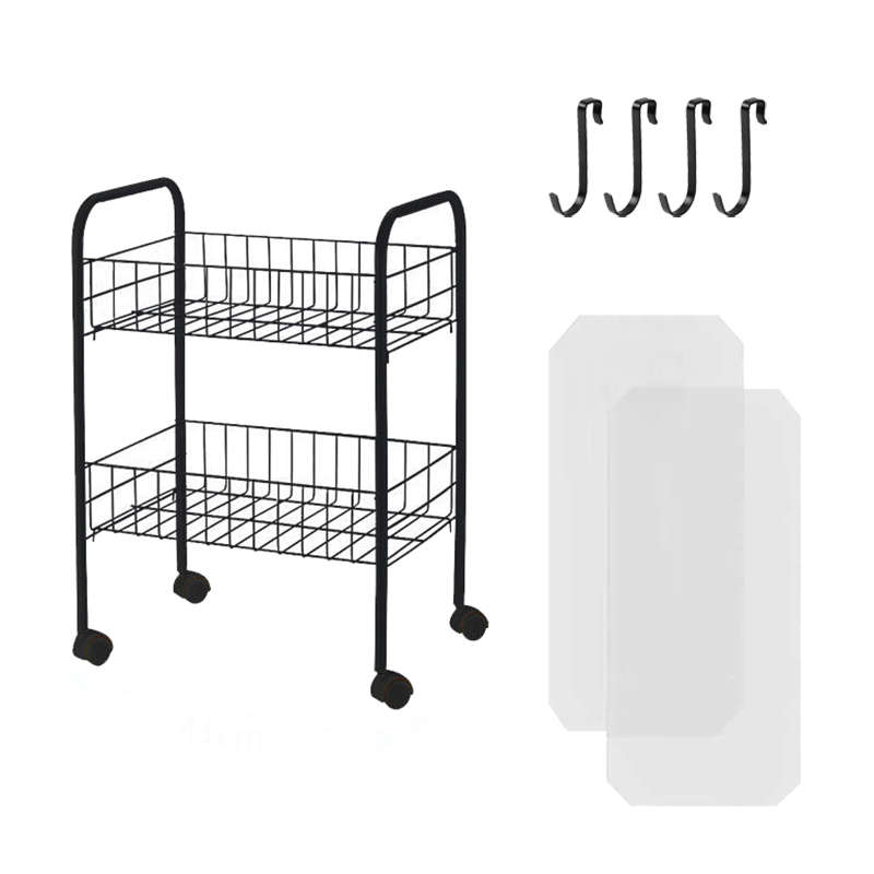 Kitchen Storage Cart With Wheels Kitchen Food Organizer - 2 Tier