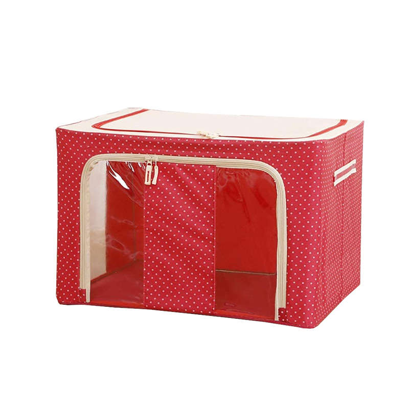 DHAO-Steel Frame Storage Bag Oxford Cloth Foldable Organizer - Red 72L