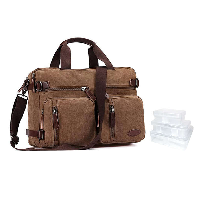Webuy Laptop Shoulder Bag Durable Tablet Sleeve With Cable Box - Coffee