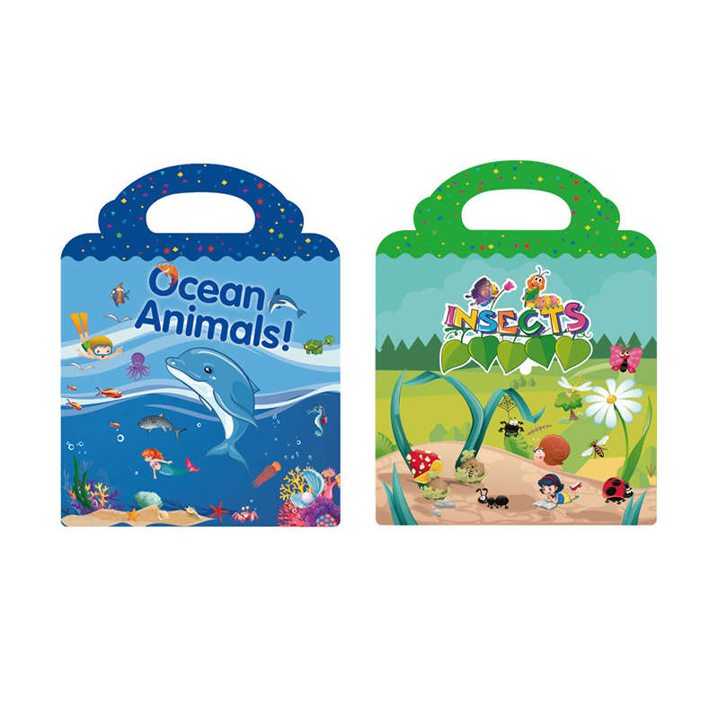 Reusable Learning Sticker Book Toys For Kids-Ocean and Insects