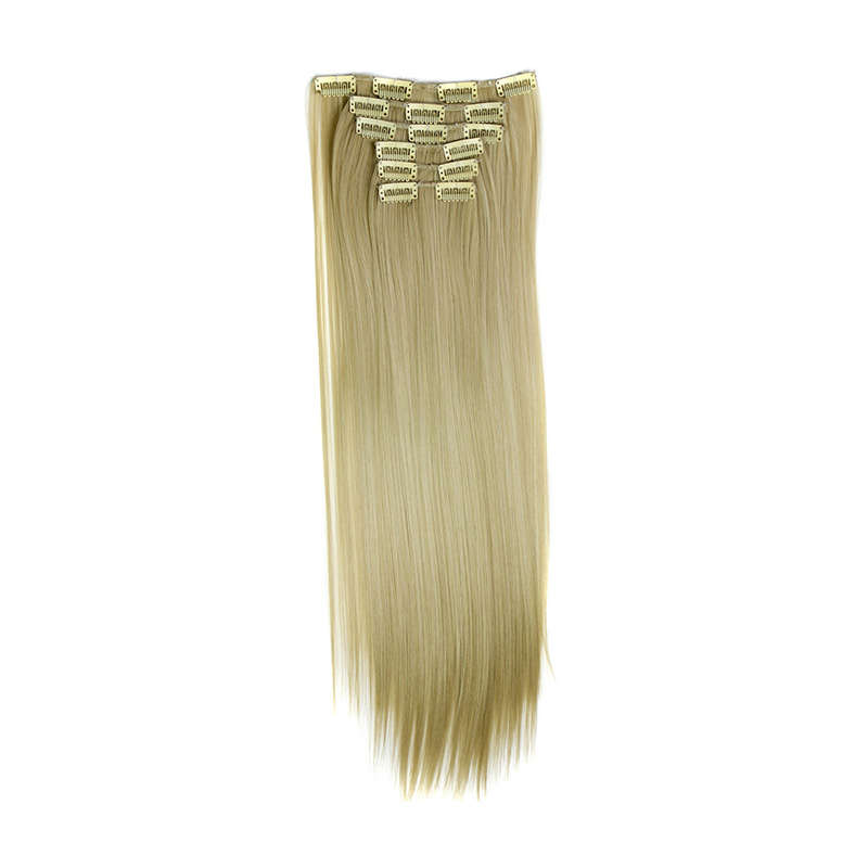 6 Piece 16 Clips 23inch Straight Wig Hair Extensions For Women - 24/613#