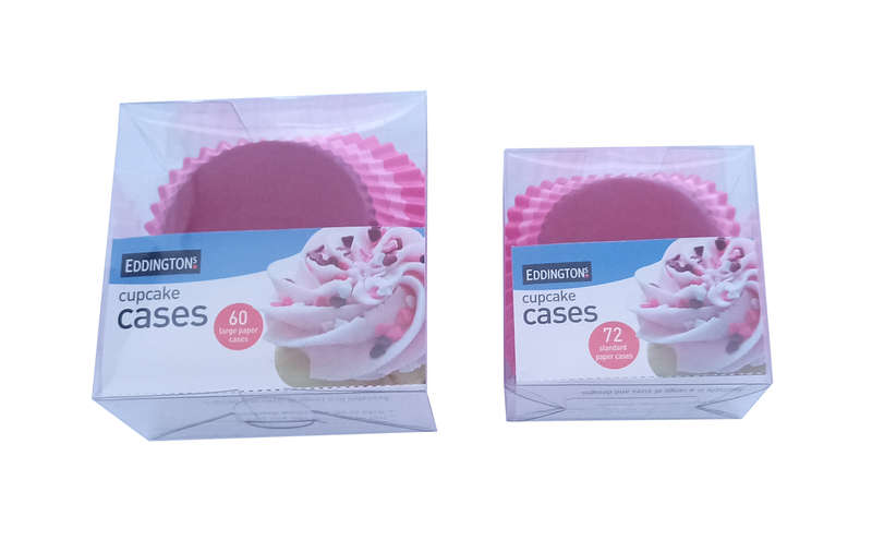 Eddingtons 132x Cupcake Case - 2 sizes 72xM-60xL - Pink Stripes