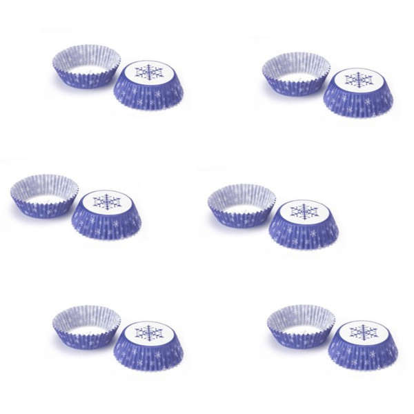 10 x 100 Pack Eddingtons Mini Fairy Cake Cupcake Muffin Cases Blue Snowflake