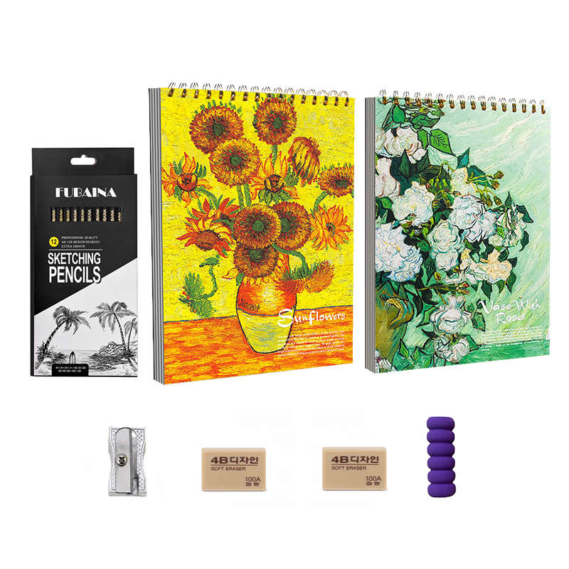 Jacaranda 2 Pack Top Spiral Bound Sketch Pad Artistic Drawing Paper - Yellow