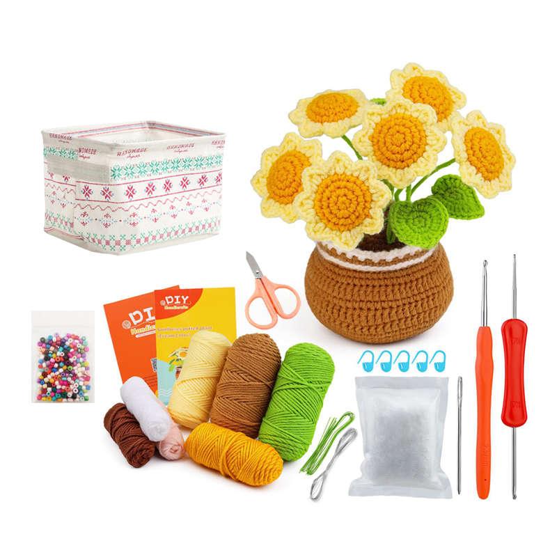 Jacaranda Flower Crochet Starter Kit For Beginners - Yellow