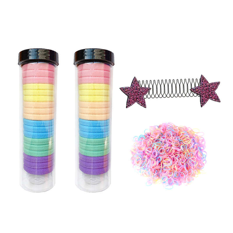 Bigfive Seamless Microfiber Elastics Hair Ties With Hair Stretchable Clip - Pink