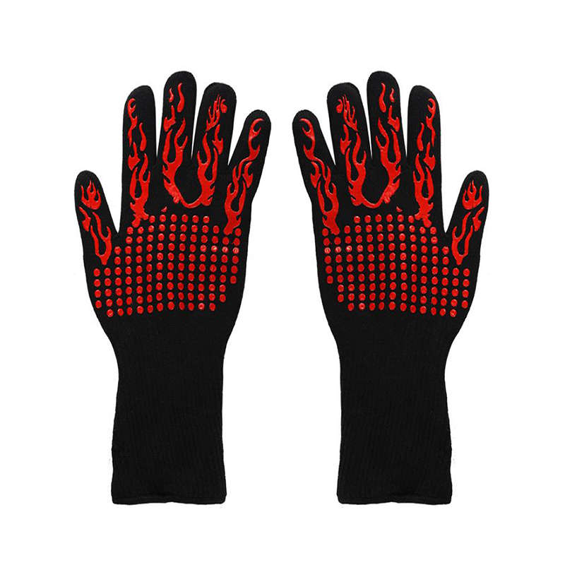 Heat Resistant Grilling Gloves Silicone Non-Slip Oven Gloves