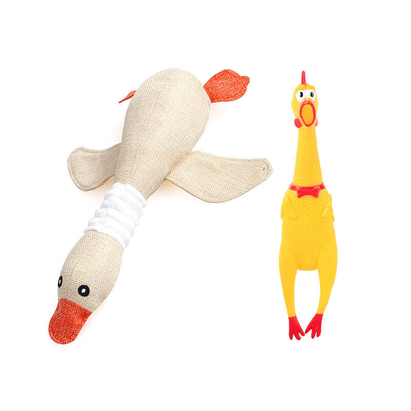 Dog Squeak Toys Chew Toy Puppy Dog Interactive Training Supplies - White