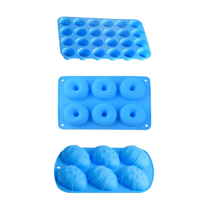 Silicone Cake Donuts Mold Trays Cooking Supplies - Blue