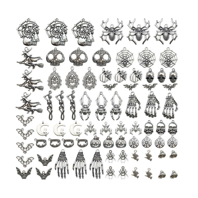 100 Piece Halloween Charms Pendants For DIY Jewelry Making