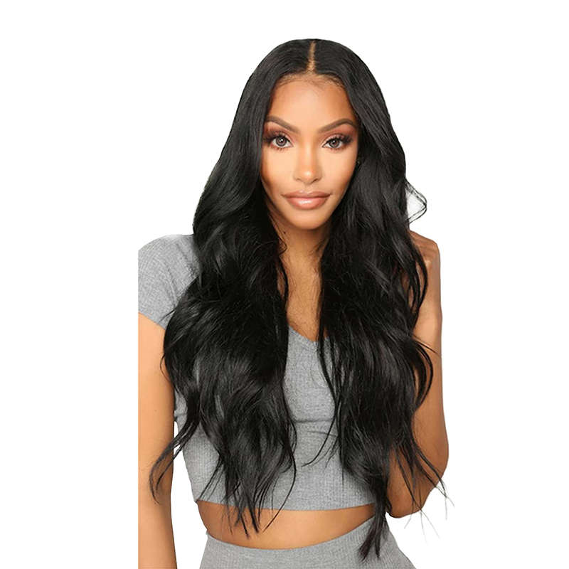 50cm Curly Wavy Long 4 PCS Set Thick Clip In On Hair Extensions - 1B#