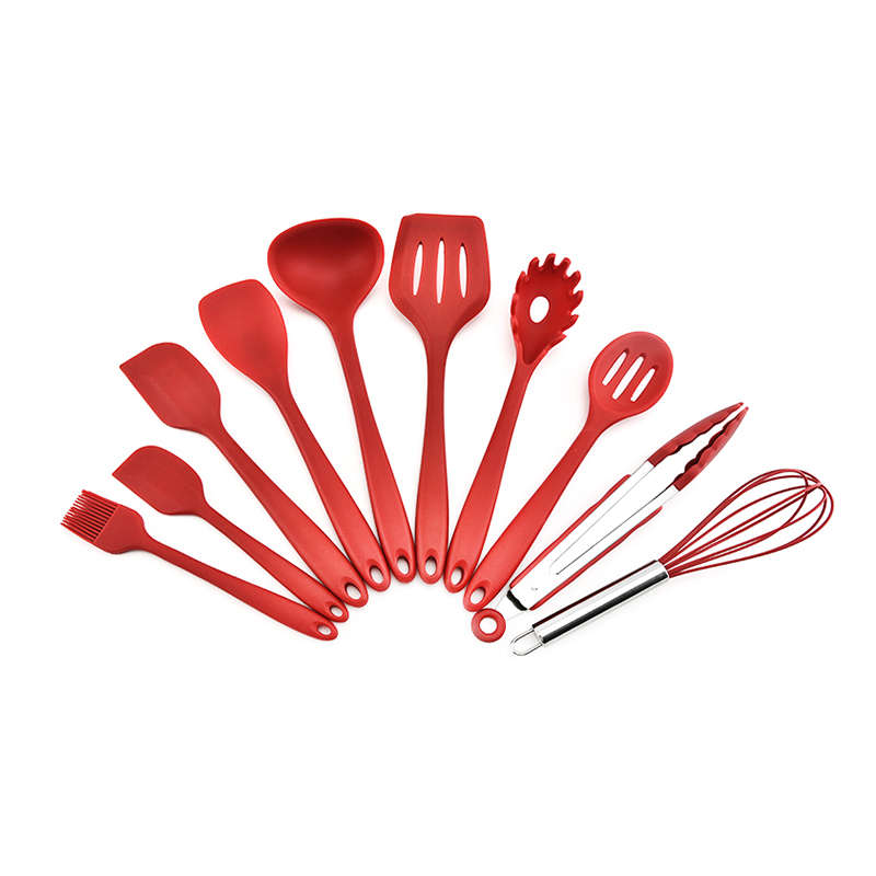 10 Pieces Silicone Cooking Utensils Kitchen Utensil Set - Red