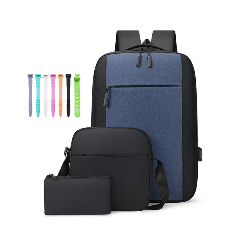 3 In 1 Travel Daypack With Lunch Bag And Cable Organizer - Blue