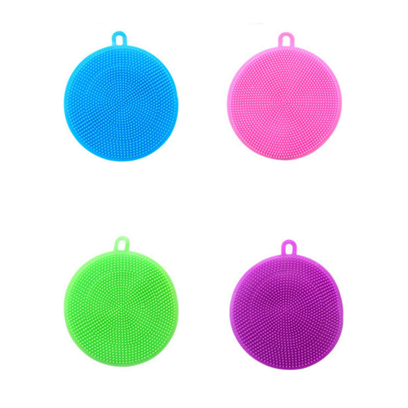 4 Piecd PVC Sponges Multipurpose Kitchen Scrub Brush For Dish Pot