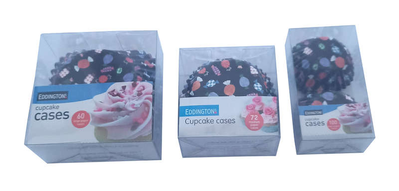 Eddingtons 232x Cupcake Case - 3 sizes 100xS-72xM-60xL - Brown Toffees