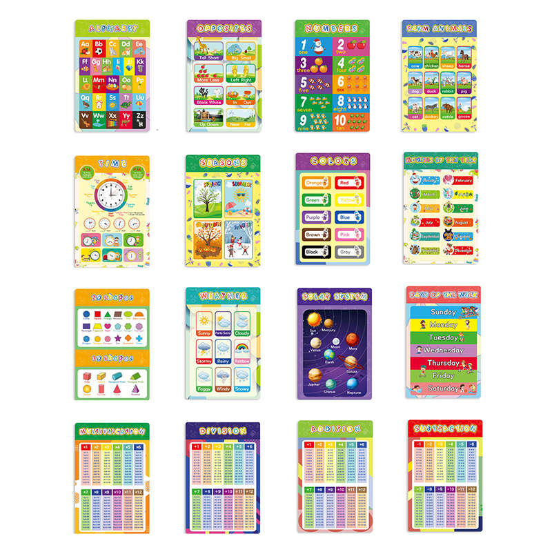 16 Piece Educational Preschool Posters For Kids Classroom Decor