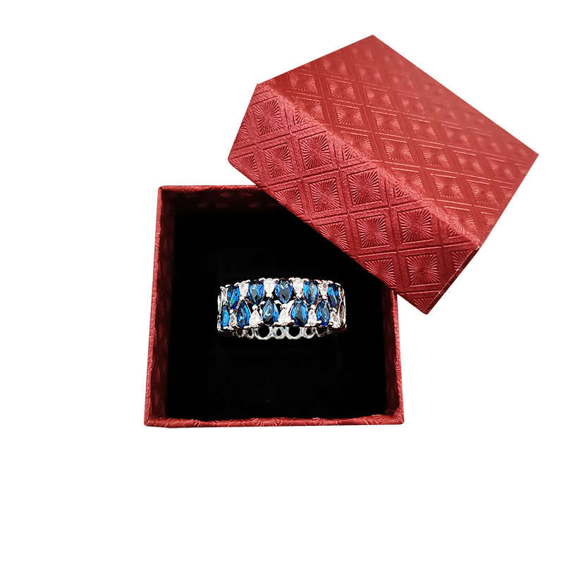 Jacaranda Cubic Zirconia Simulated Gemstone Royal Blue Finger Band - Size7