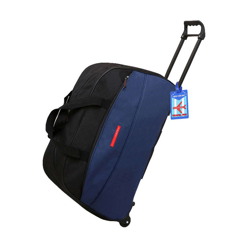 Carry-On 2-Wheeled Rolling Duffle Bag With Luggage Tag Blue