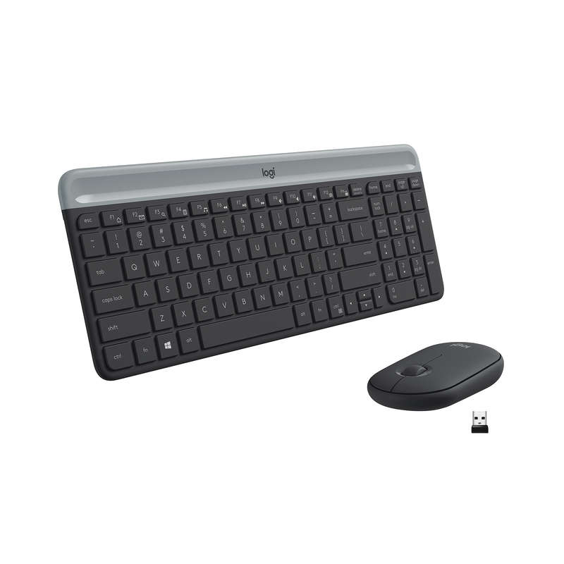 Logitech - MK470 Slim Wireless Keyboard and Mouse Combo - Graphite