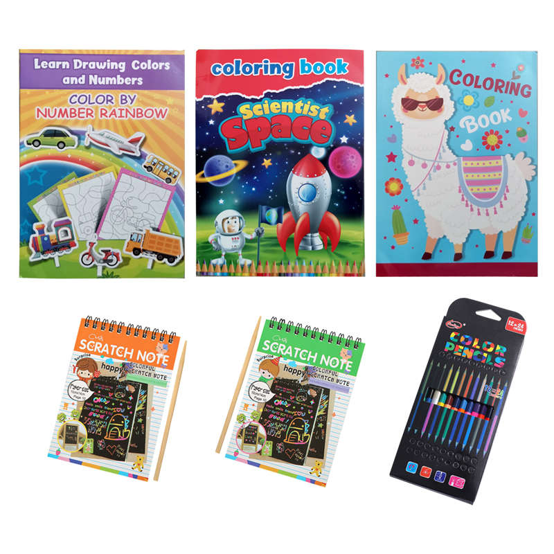 Jacaranda Coloring Book For Kids With Rainbow Scratch Paper Birds - Yellow Space