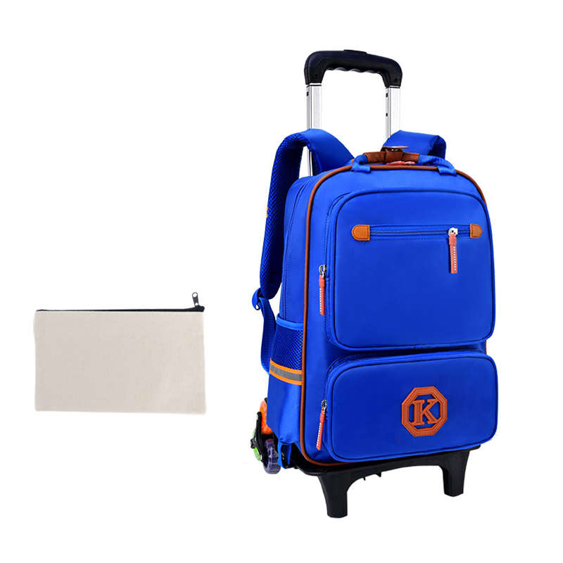 Preschool Trolley Backpack For Kindergarten Students With Pencilcase - Royal Blue