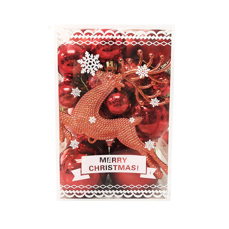 30pcs Christmas Ball Ornaments Tree Decorations For Holiday - Red