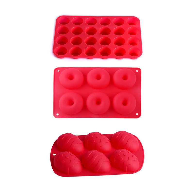 Silicone Cake Donuts Mold Trays Cooking Supplies - Red