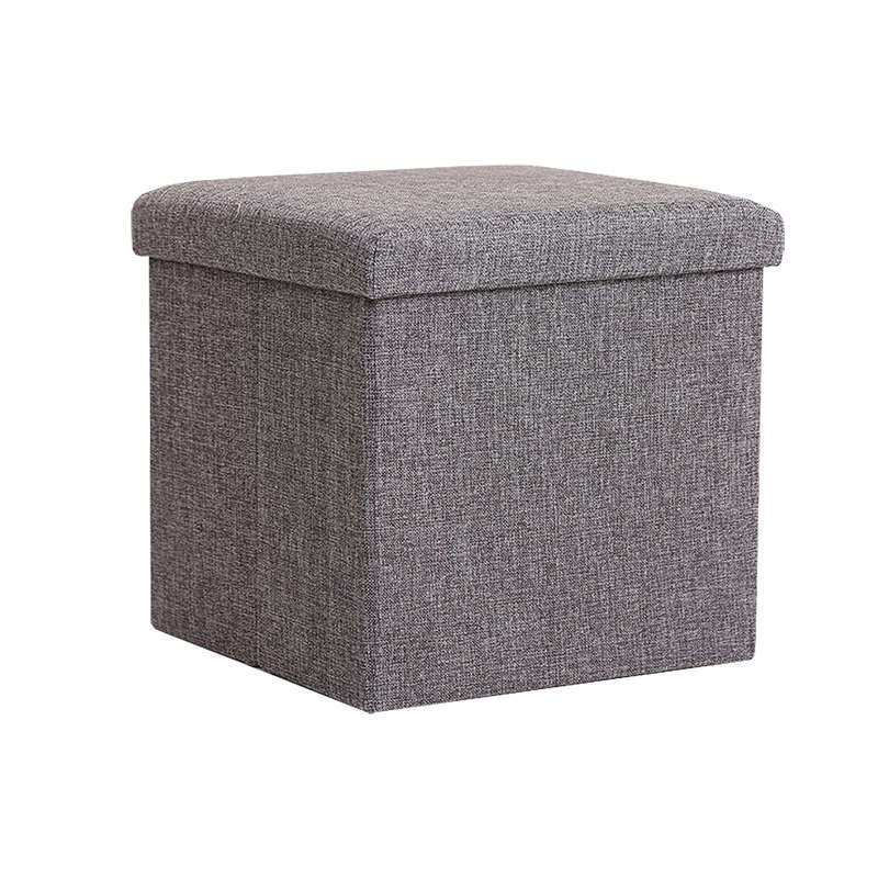 DHAO-Storage Ottoman Cube Linen Storage Box Collapsible Organizer - Grey S