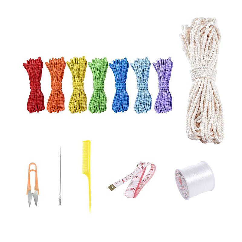 Macrame Rainbow Wall Hanging Boho Rainbow Decor - Red