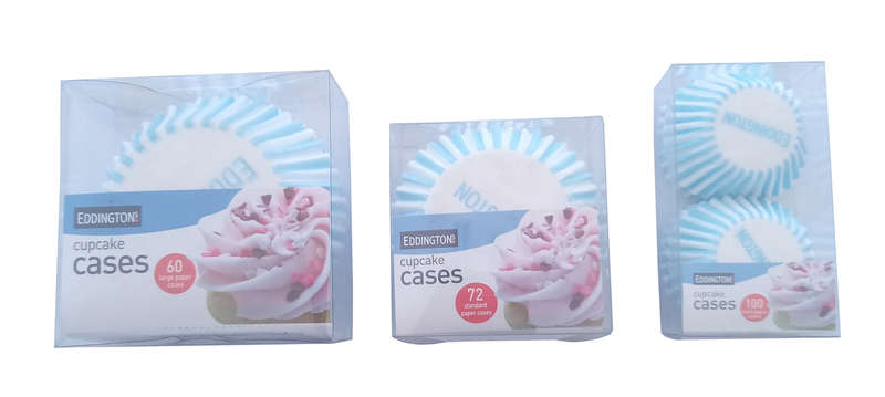 Eddingtons 232x Cupcake Case - 3 sizes 100xS-72xM-60xL - Blue White Stripe