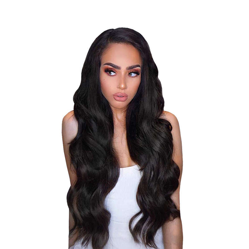 26 Inches Long Wavy Black Wigs Synthetic Wigs For Women