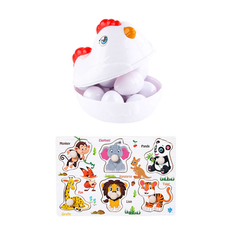 Jacaranda Shape Sorter Egg Toy With Wooden Peg Puzzles