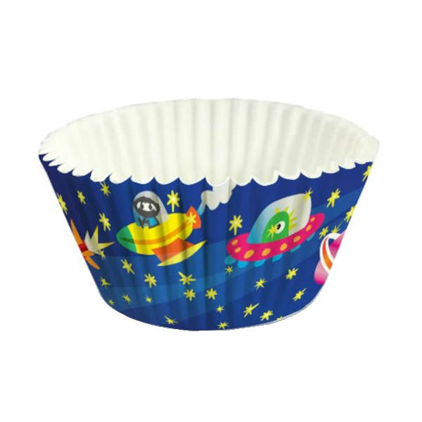 10 x 100 Eddingtons Small Cupcake Muffin Wrappers Cases Space Rocket Aliens