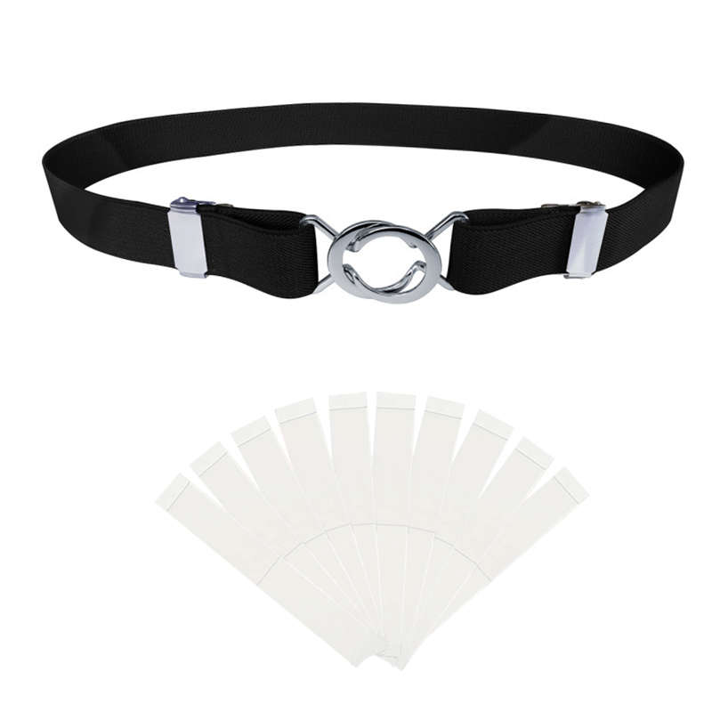 Women Skinny Belt Comfortable Elastic Adjustable Belt - Black
