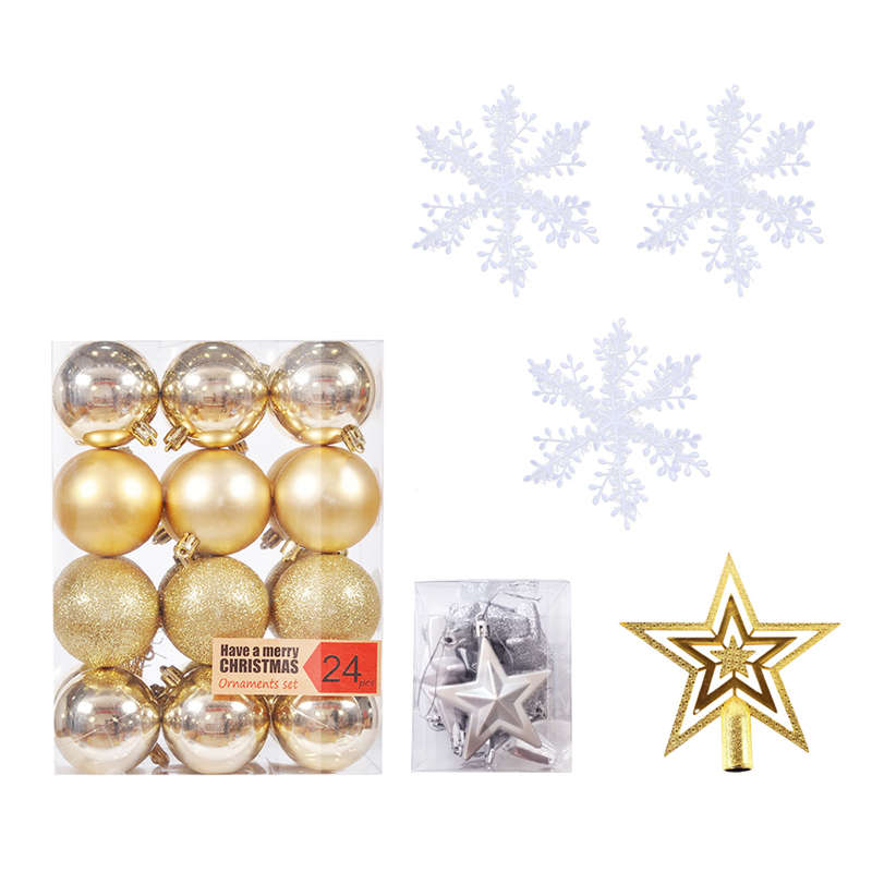 Christmas Balls Ornaments 24pcs 6cm Xmas Tree Decorations - Gold