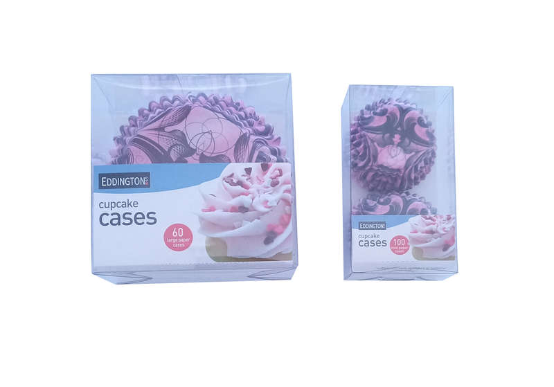 Eddingtons 160x Cupcake Case - 2 sizes 100xS- 60xL - Pink Rococo