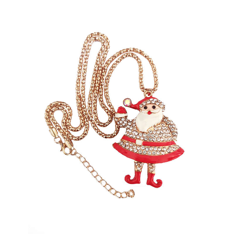 Crystal Christmas Santa Fashion Pendant Necklace