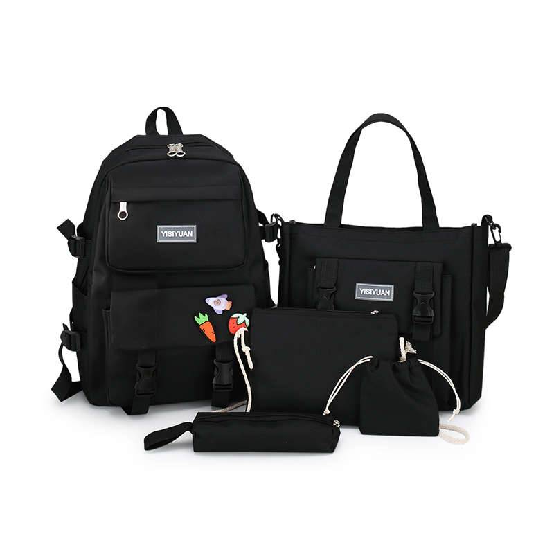 DHAO 5 Piece Backpack Combo Set - Black