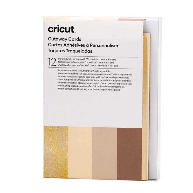 Cricut Cut-Away Cards Neutrals R40 (12;1 Cm X 16;8 Cm) 12-Pack