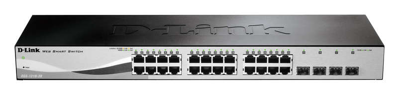 D-LINK 28 PORT SMART MANAGED POE SWITCH - 24X 1GBE PORTS 4X 1GBPS SFP PORTS 193W POE BUDGET RACKM...