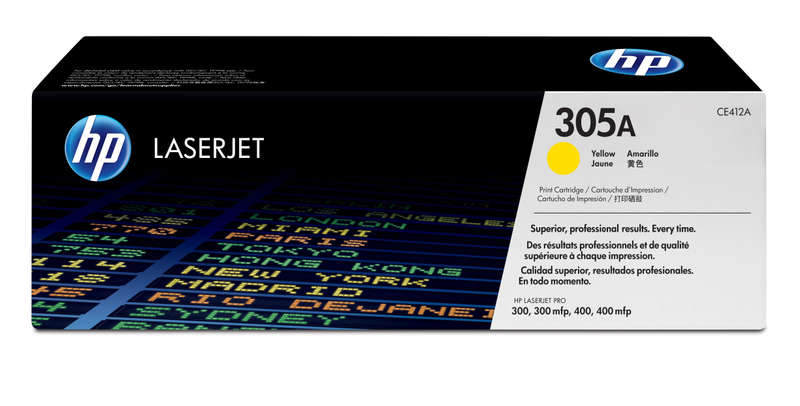 HP 305A Yellow Original LaserJet Toner Cartridge,2,600 pages